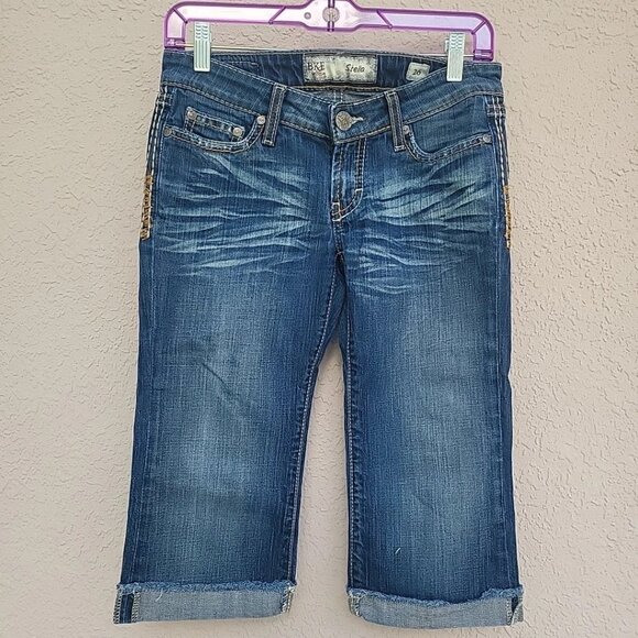 BKE Denim Stella Capri Pants Low Rise Women's Blue Jeans Size 26 - Picture 1 of 7
